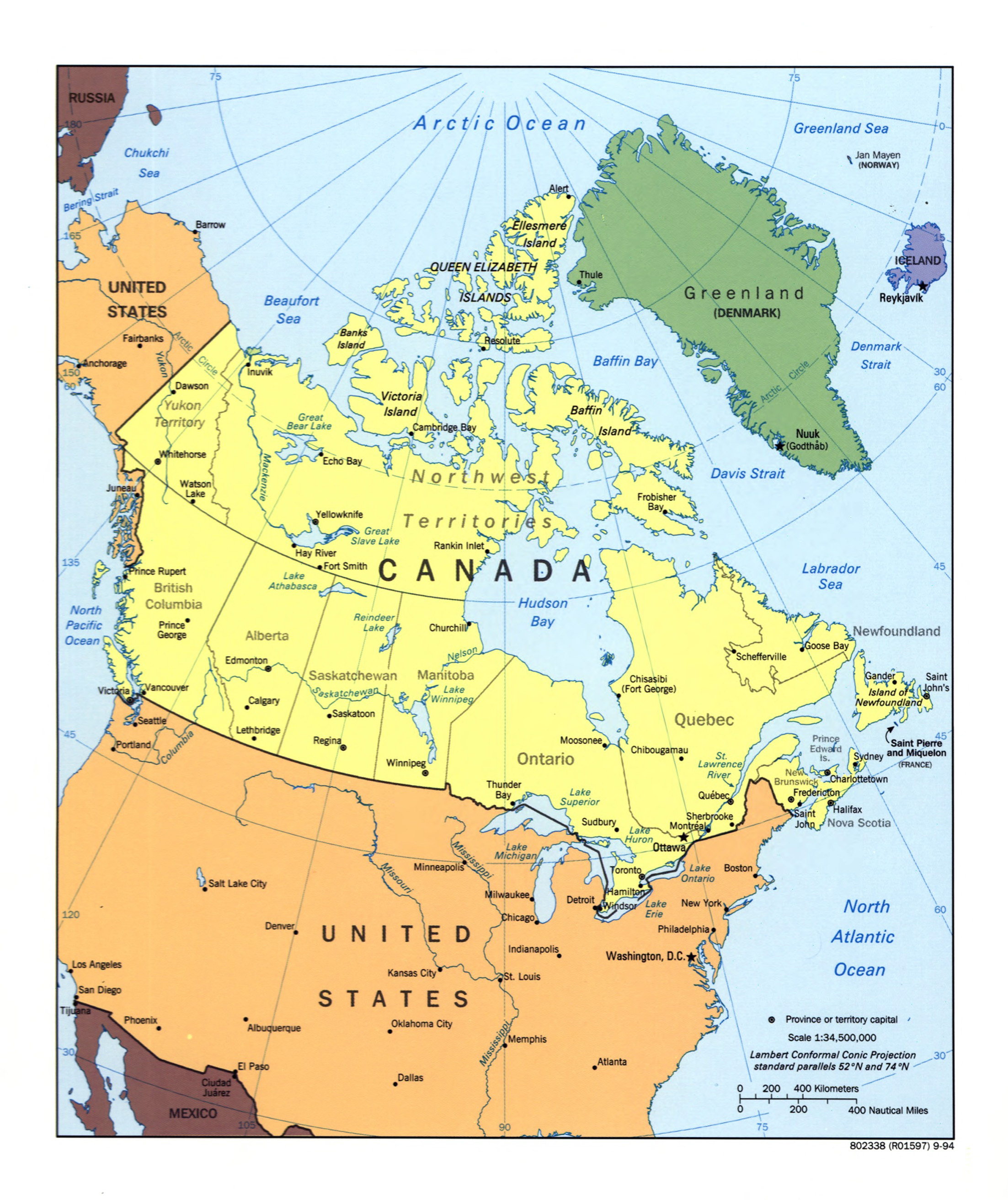 Large Detailed Political And Administrative Map Of Canada Canada Large ...
