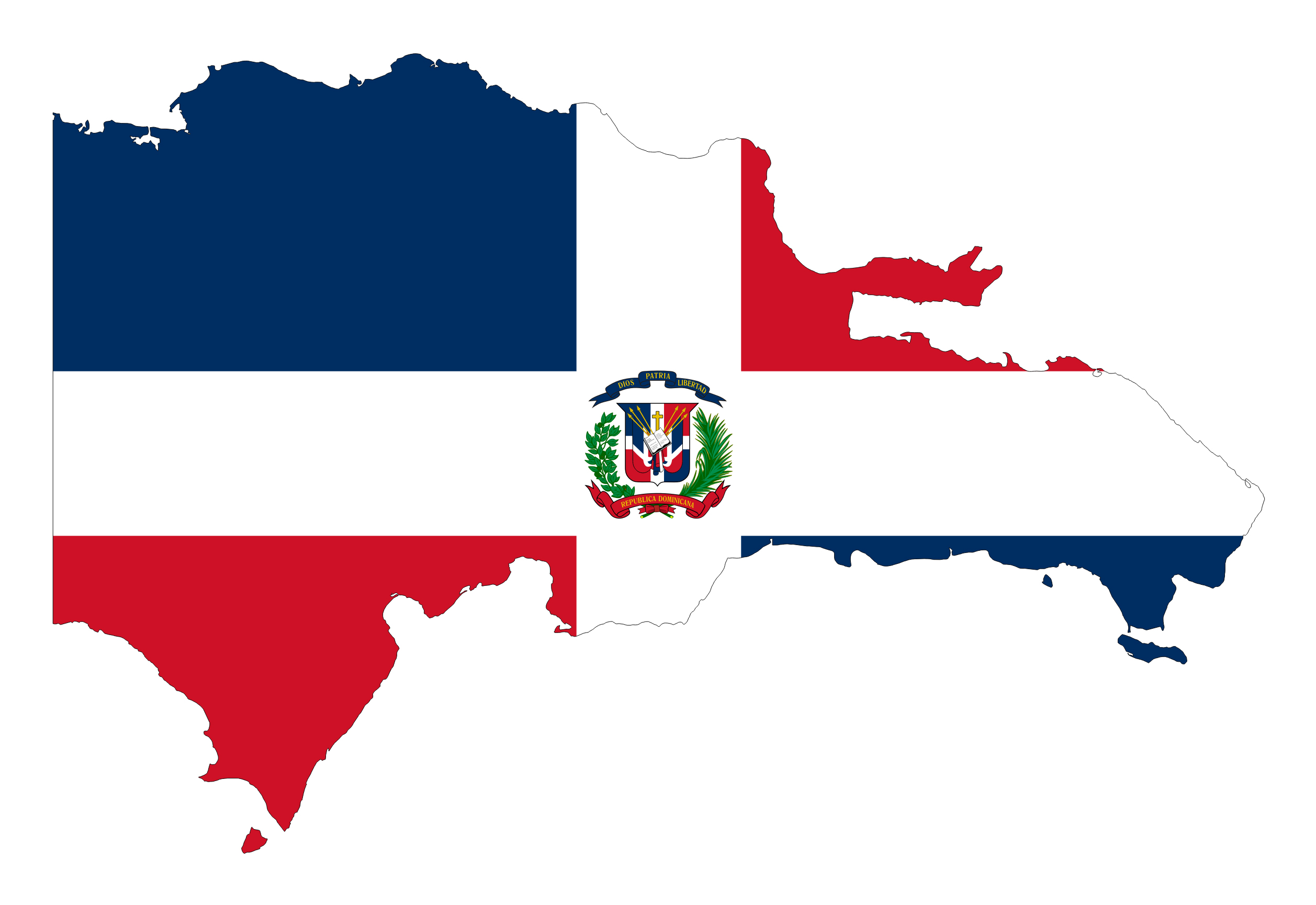 Large Flag Map Of Dominican Republic Dominican Republic North
