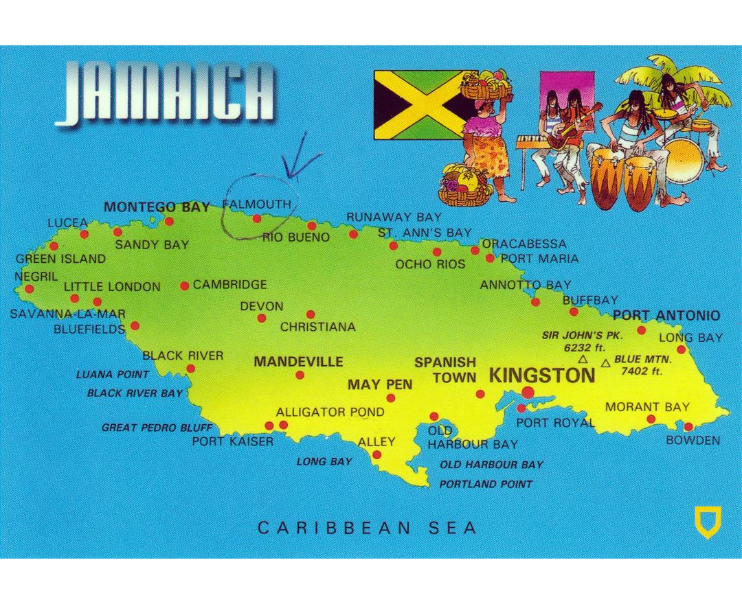 tourist map jamaica