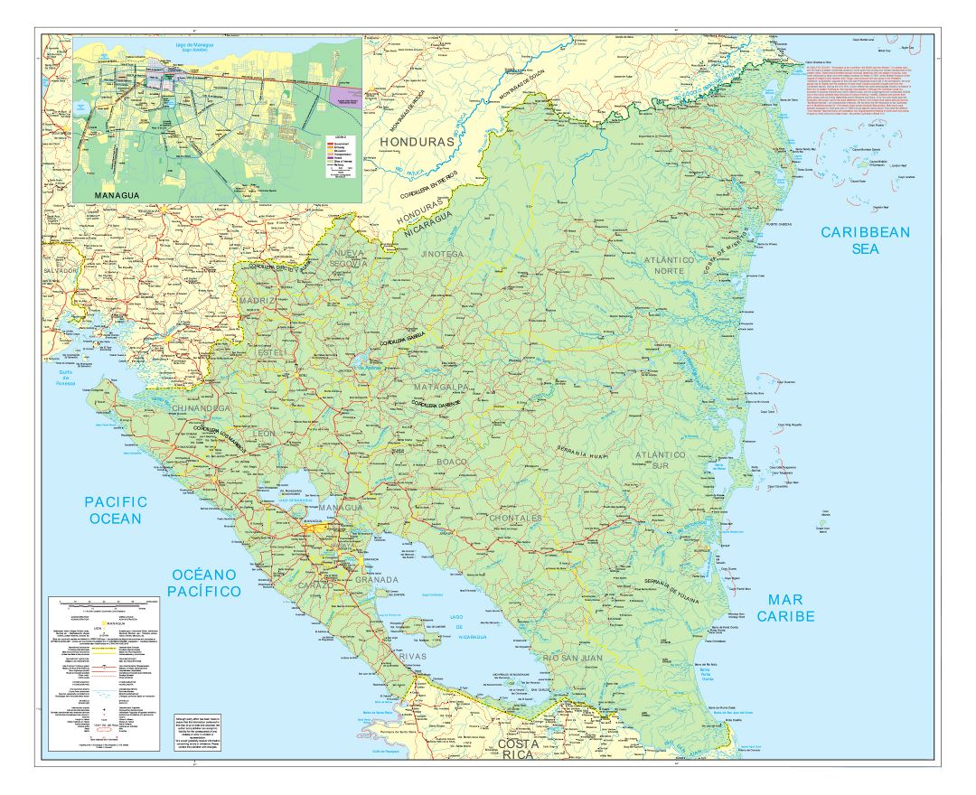 Maps of Nicaragua | Collection of maps of Nicaragua | North America ...
