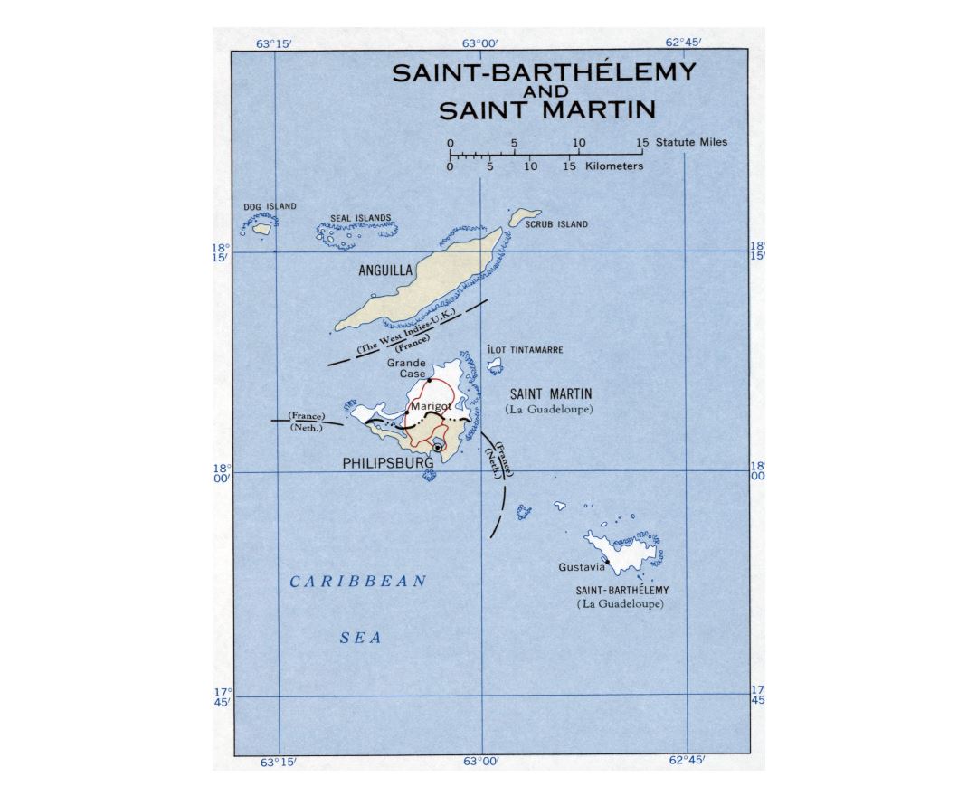 Map Saint-Barthélemy, Country Map Saint-Barthélemy