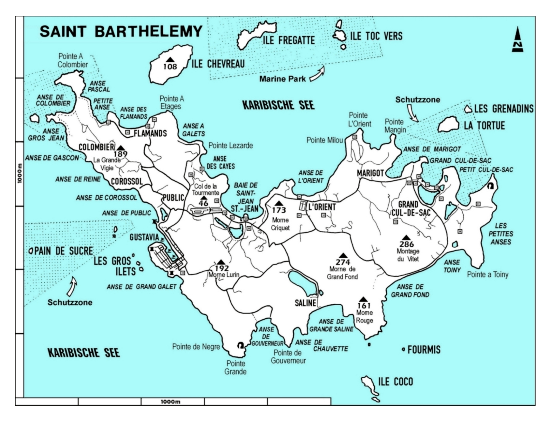 St barts map