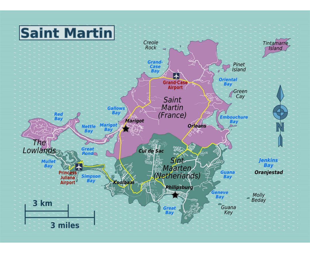Maps of Saint Martin | Collection of maps of Saint Martin | North ...