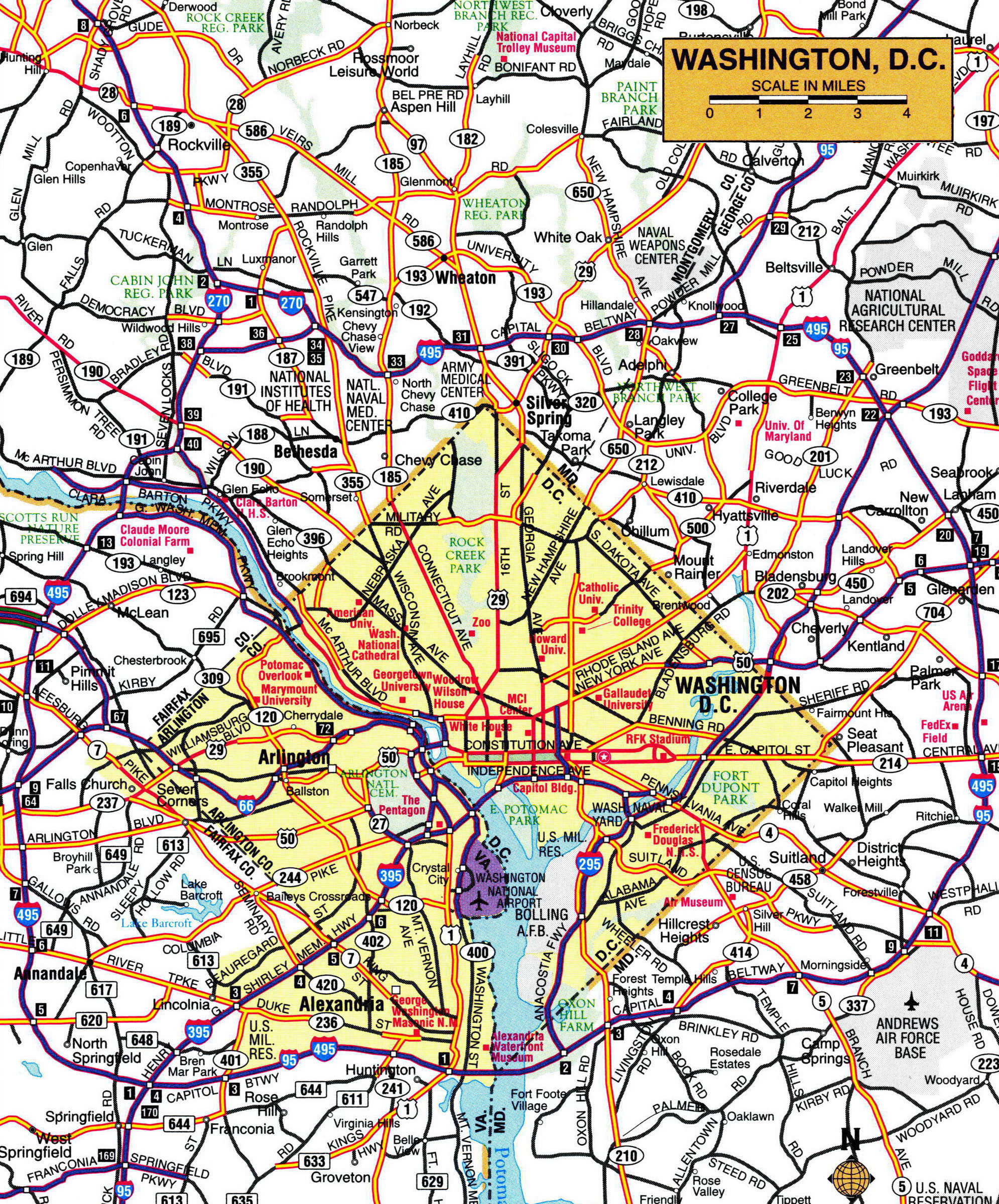 map of wash dc area