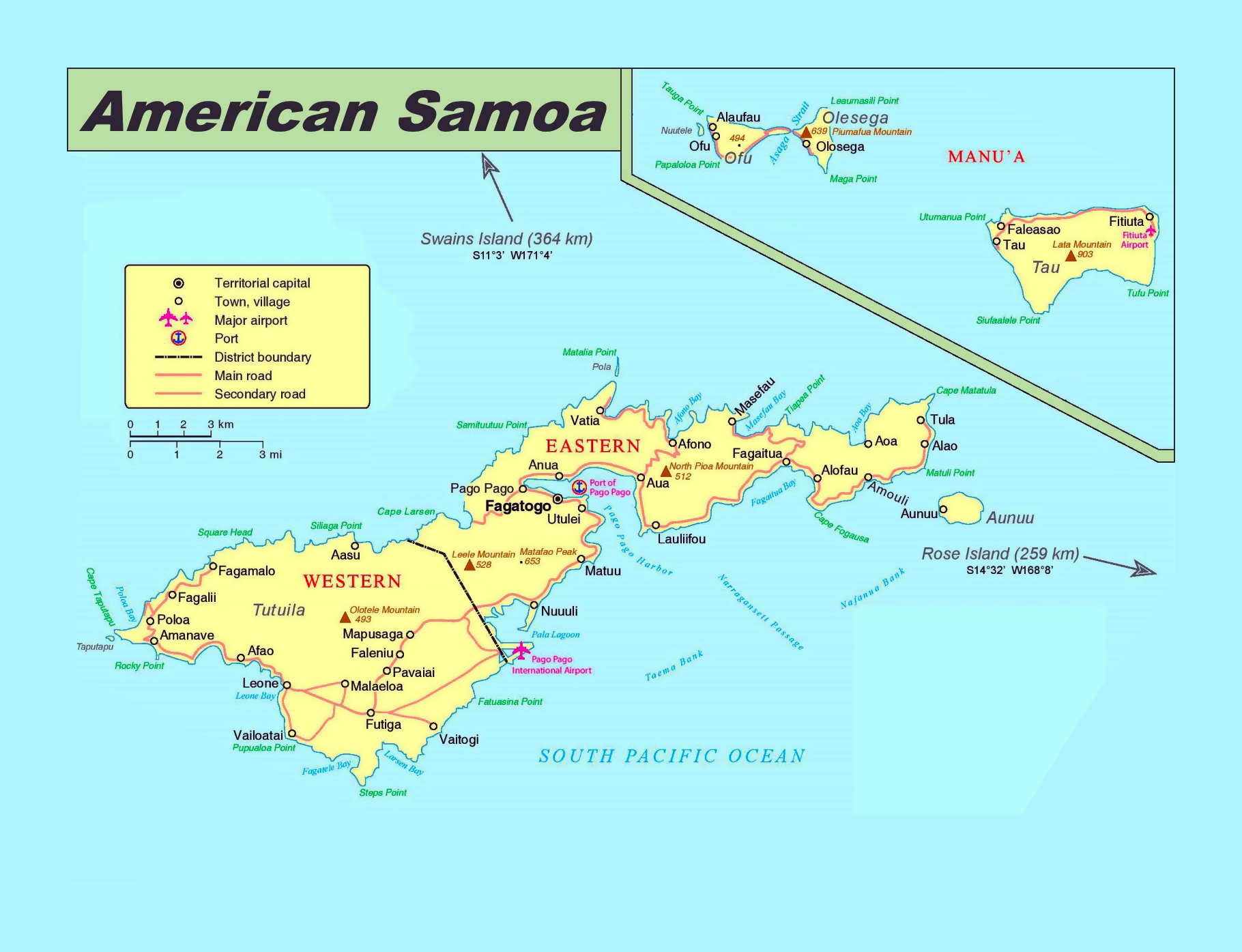 Samoa Islands World Map
