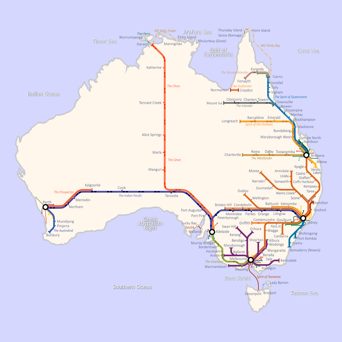 australian trains map