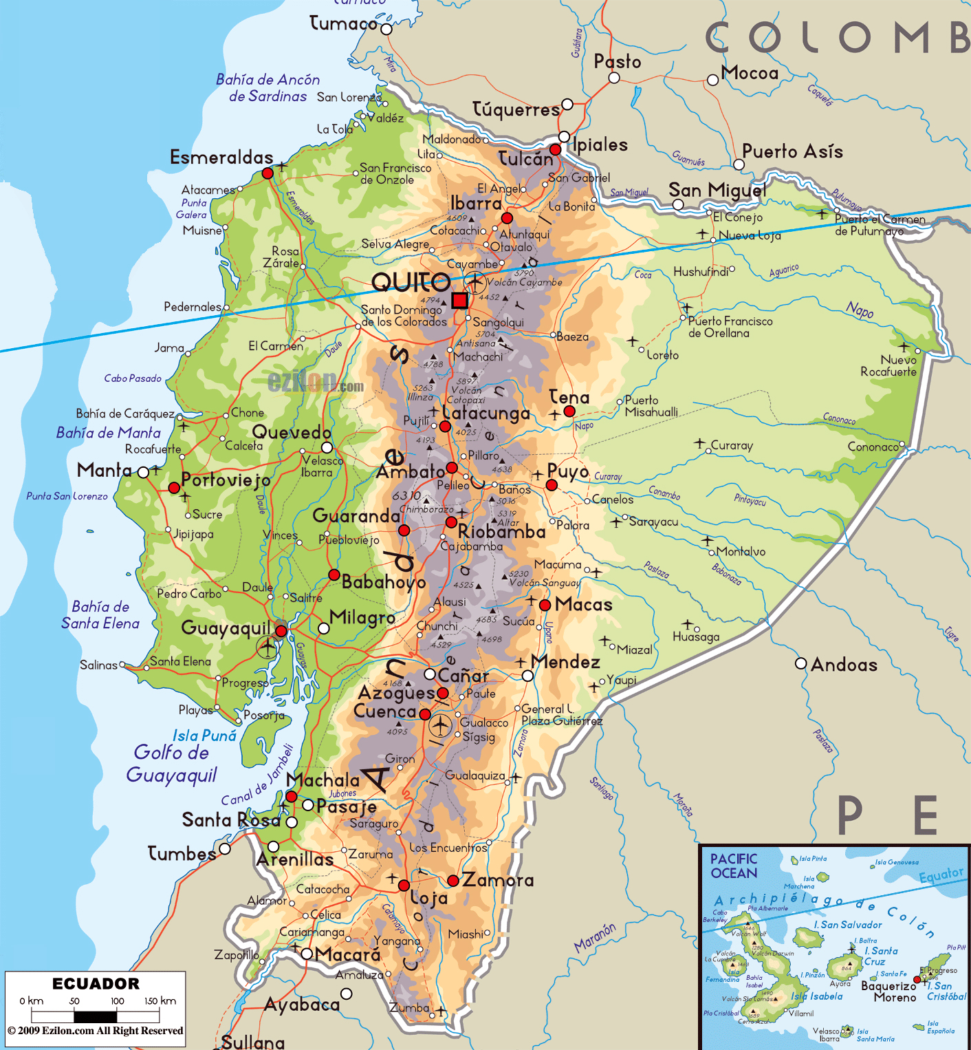 Ecuador Map With Cities