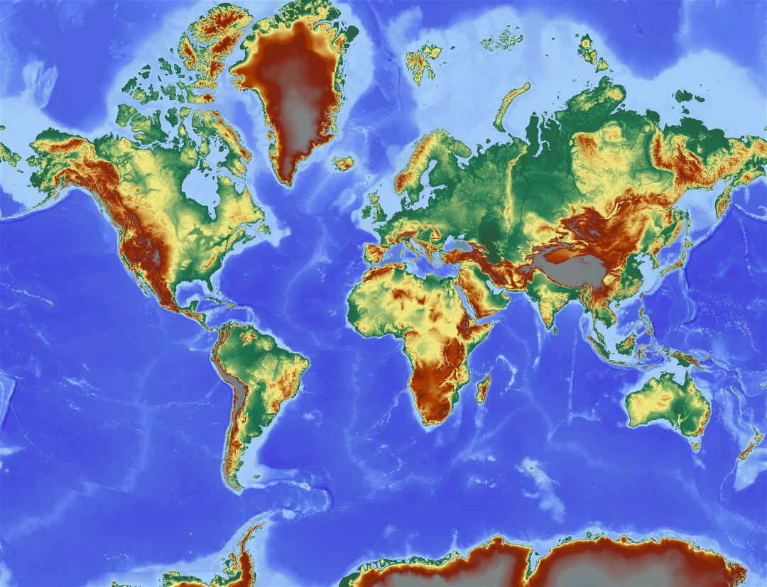 29 Map Of World Elevation Online Map Around The World | Images and ...